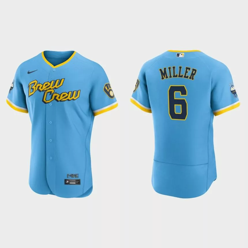 Owen Miller Milwaukee Brewers City Connect Authentic Jersey – Powder Blue