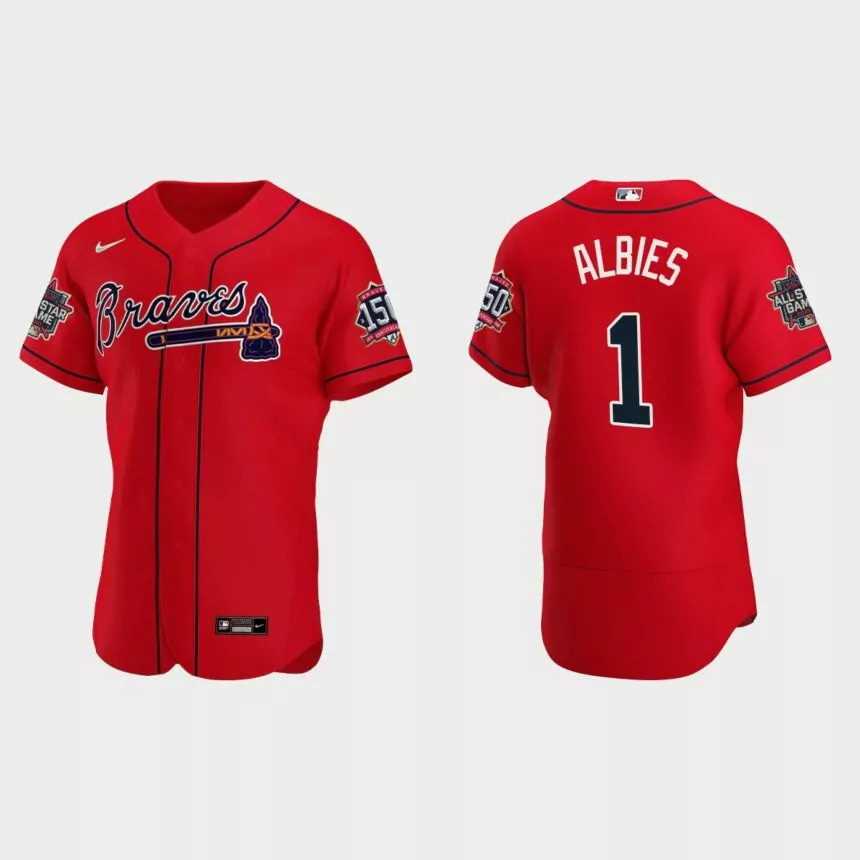 Ozzie Albies #1 Atlanta Braves Authentic Alternate 2021 MLB All-Star Jersey – Red