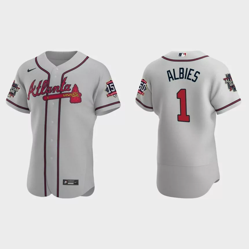 Ozzie Albies #1 Atlanta Braves Authentic Road 2021 MLB All-Star Jersey – Gray