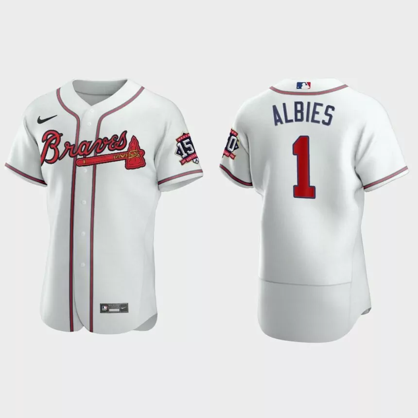 Ozzie Albies Atlanta Braves 150th Anniversary World Series Jersey – White