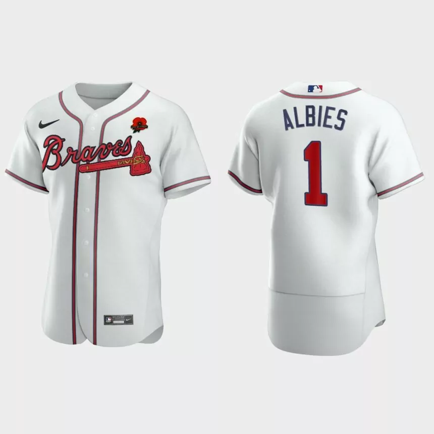 Ozzie Albies Atlanta Braves 2021 Memorial Day Authentic Jersey – White