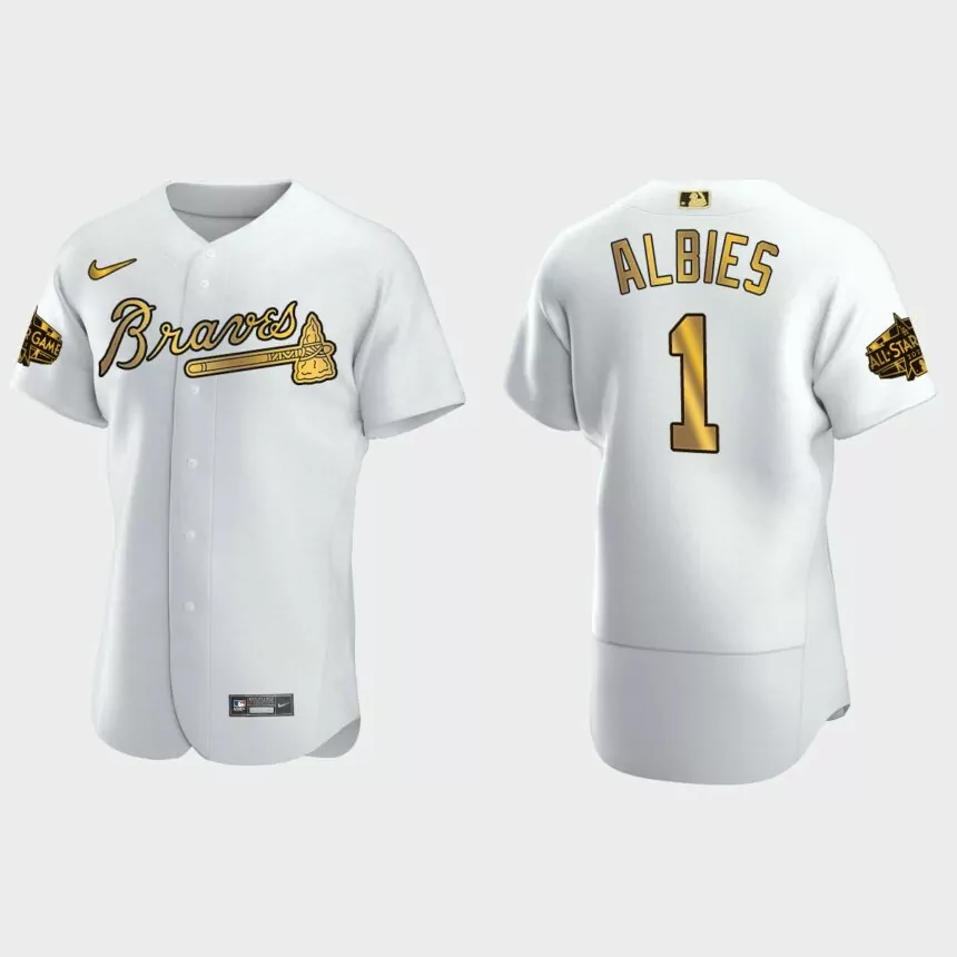 Ozzie Albies Atlanta Braves 2022 MLB All-Star Game Jersey – White Gold