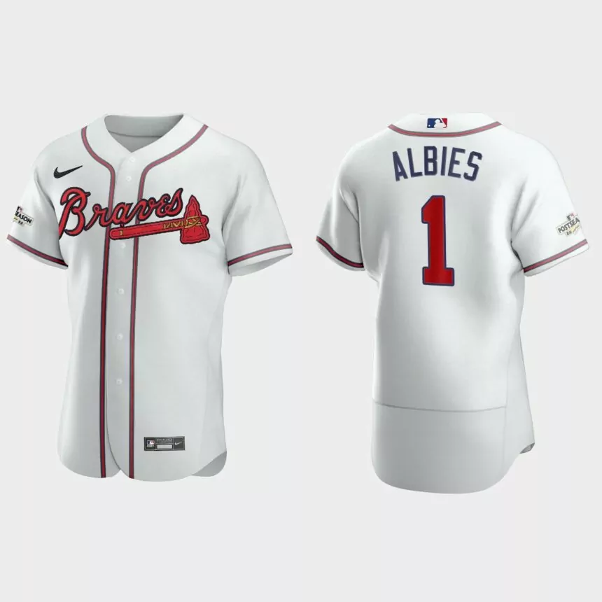 Ozzie Albies Atlanta Braves 2022 Postseason Authentic Jersey – White