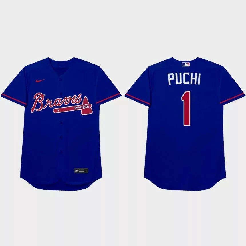 Ozzie Albies Nickname Braves 2021 Players’ Weekend Puchi Jersey – Royal