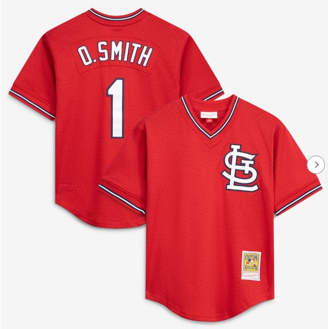Ozzie Smith St. Louis Cardinals Mitchell & Ness Authentic Batting Practice Jersey - Scarlet