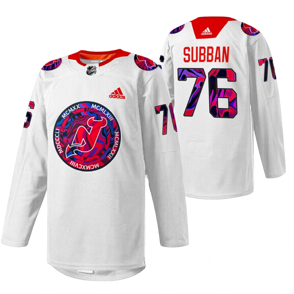 P.K. Subban Devils Gender Equality Night Jersey White Warm-up