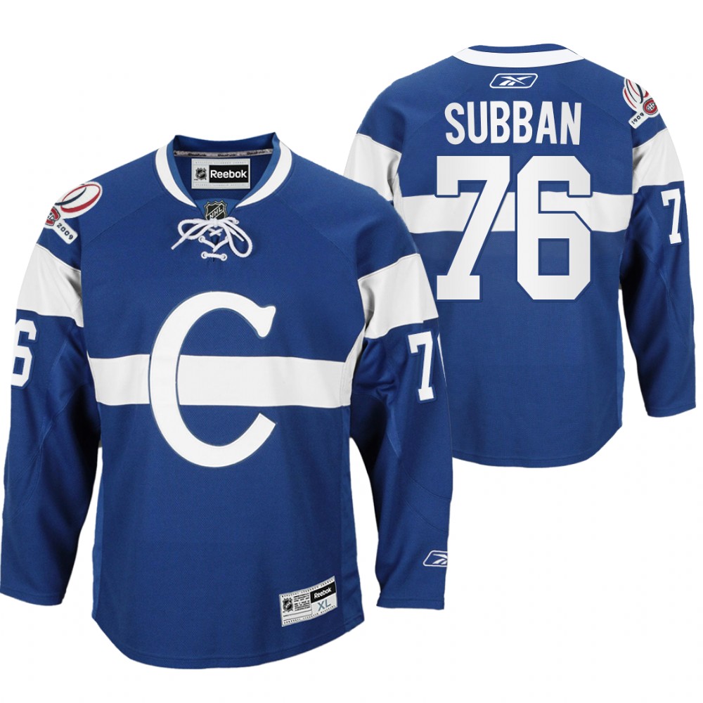 P.K. Subban Montreal Canadiens 100th Anniversary Celebration Blue Throwback Jersey