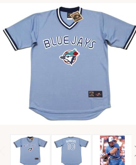 PAT BORDERS Toronto Blue Jays 1988 Majestic Cooperstown Away Baseball Jersey