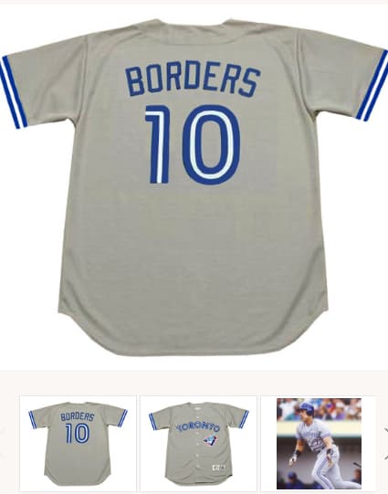 PAT BORDERS Toronto Blue Jays 1992 Majestic Throwback Away Baseball Jersey