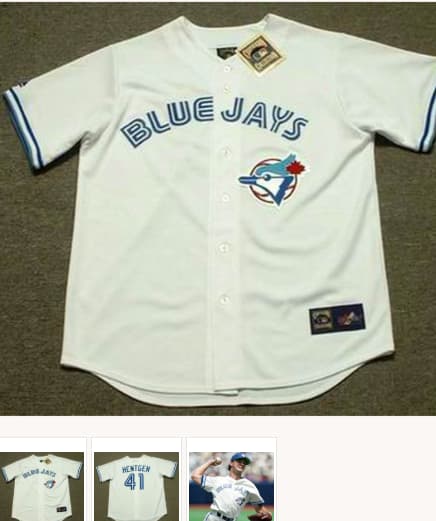 PAT HENTGEN Toronto Blue Jays 1993 Home Majestic Throwback Baseball Jersey