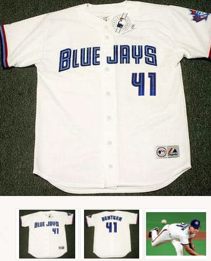 PAT HENTGEN Toronto Blue Jays 1997 Majestic Throwback Home Baseball Jersey