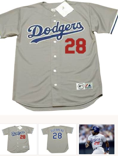 PEDRO GUERRERO Los Angeles Dodgers 1983 Away Majestic Throwback Baseball Jersey