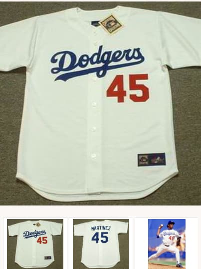 PEDRO MARTINEZ Los Angeles Dodgers 1993 Majestic Cooperstown Home Jersey