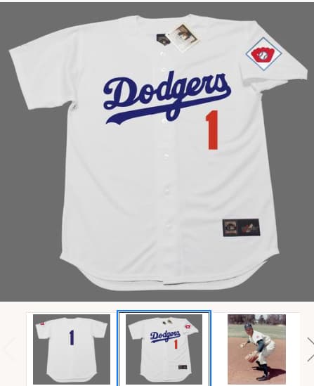 PEE WEE REESE Brooklyn Dodgers 1951 Majestic Home Throwback Baseball Jersey
