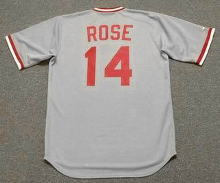 PETE ROSE Cincinnati Reds 1975 Away Majestic Throwback Baseball Jersey