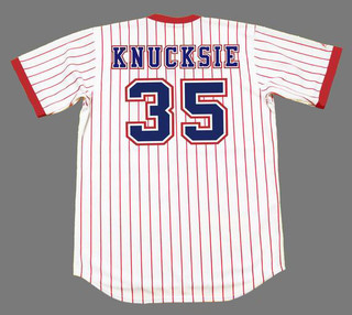 PHIL  KNUCKSIE NIEKRO Atlanta Braves 1976 Home Majestic Throwback Baseball Jersey