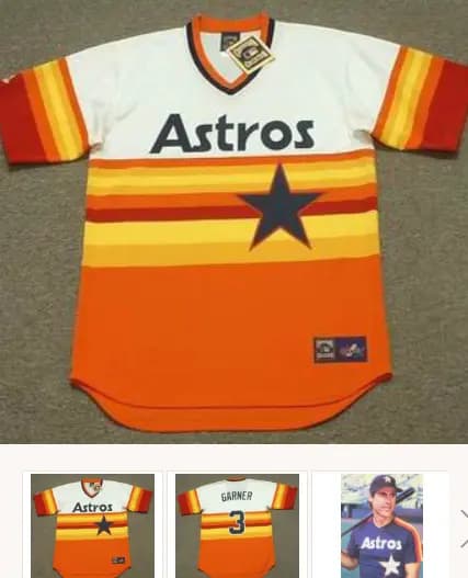PHIL GARNER Houston Astros 1980's Majestic Cooperstown Throwback Baseball Jersey