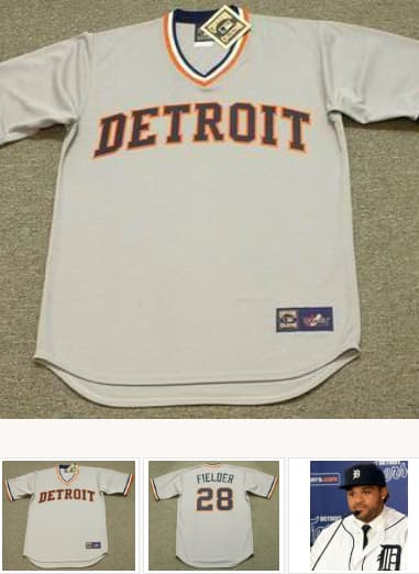 PRINCE FIELDER Detroit Tigers 1980's Majestic Cooperstown Throwback Jersey