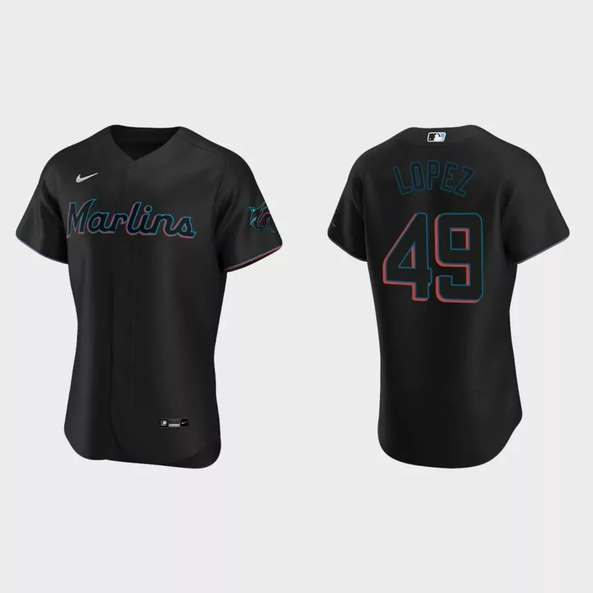 Pablo Lopez Miami Marlins Authentic Alternate Jersey – Black