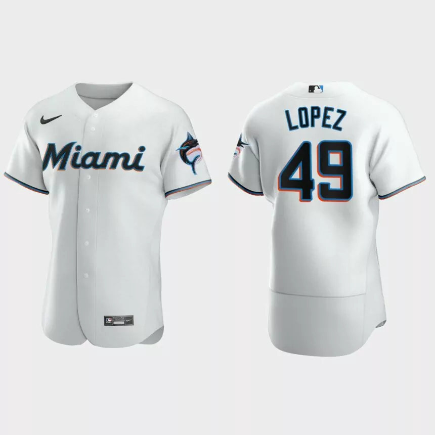 Pablo Lopez Miami Marlins Authentic Home Jersey – White