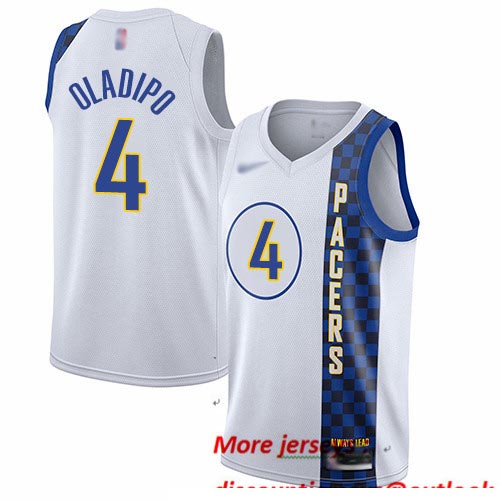 Pacers #4 Victor Oladipo White Basketball Swingman City Edition 2019 20 Jersey