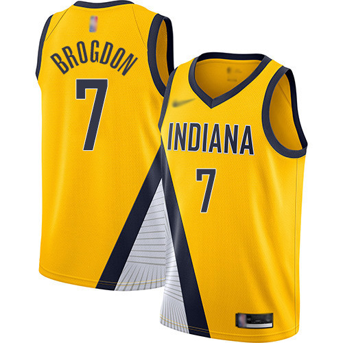 Pacers #7 Malcolm Brogdon Gold Basketball Swingman Statement Edition 2019 2020 Jersey