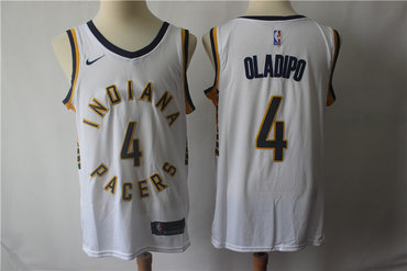 Pacers 4 Victor Oladipo White Nike Swingman Jersey
