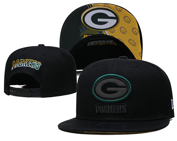Packers Black Snapback Hat--GS