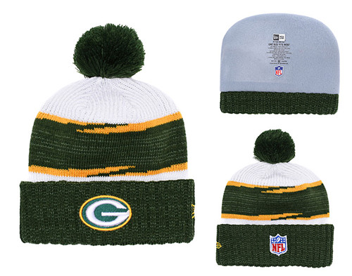 Packers Fresh Logo Green Pom Knit Hat 1 YD