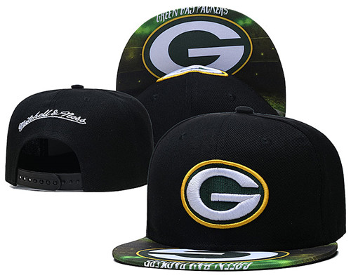 Packers Team Logo Black Mitchell & Ness Adjustable Hat LH