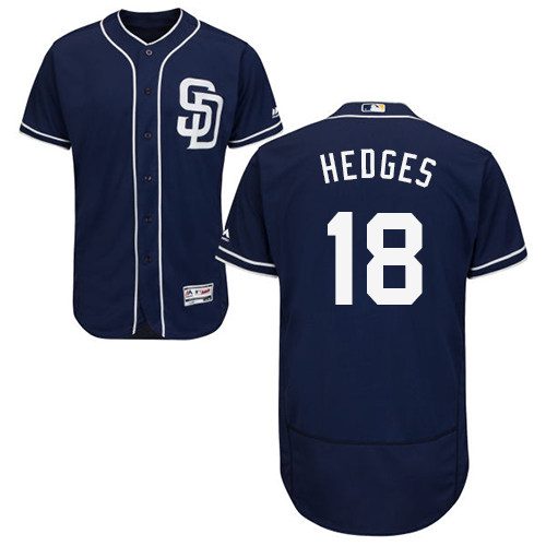 Padres #18 Austin Hedges Navy Blue Flexbase Authentic Collection Stitched Baseball Jersey