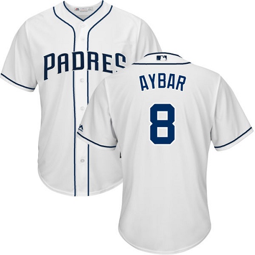 Padres #8 Erick Aybar White Cool Base Stitched Youth MLB Jersey