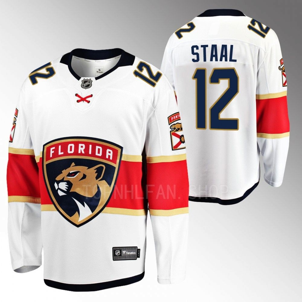 Panthers #12 Eric Staal White Away Jersey