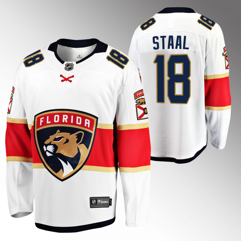 Panthers #18 Marc Staal White Away Jersey