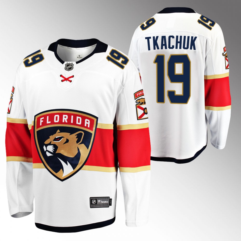 Panthers #19 Matthew Tkachuk White 2022 Away Jersey