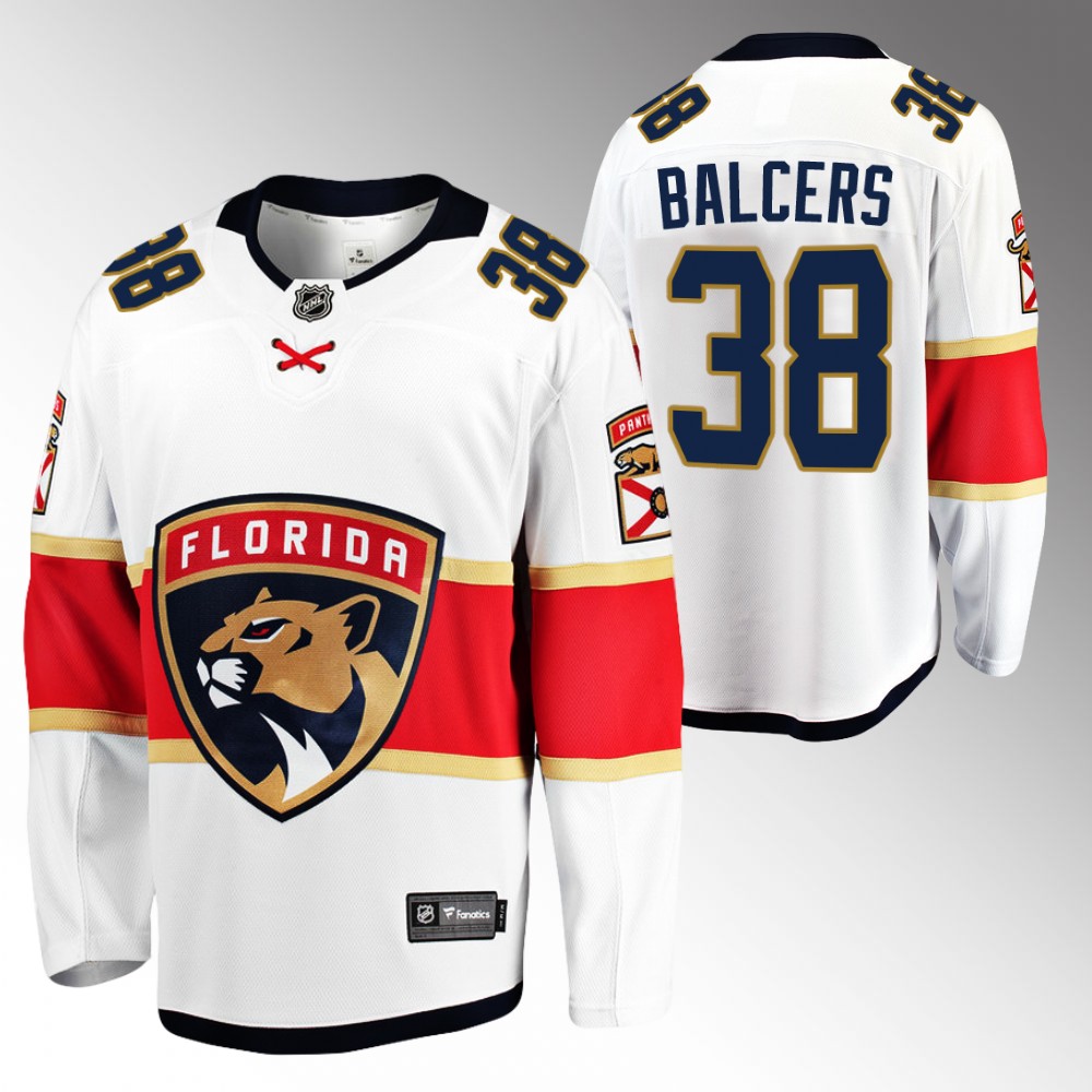 Panthers #38 Rudolfs Balcers White Away Jersey