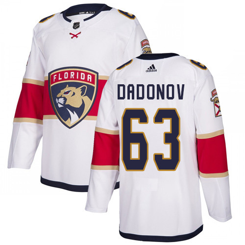 Panthers #63 Evgenii Dadonov White Road Authentic Stitched Hockey Jersey