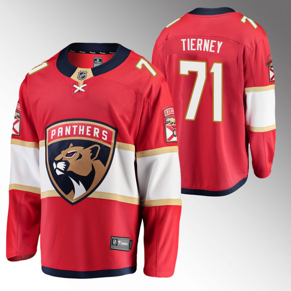 Panthers #71 Chris Tierney Red 2022 Home Jersey