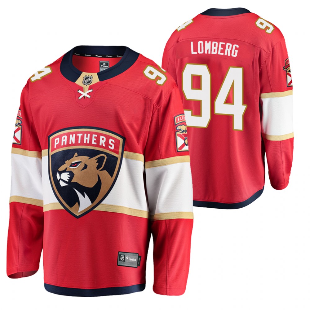 Panthers #94 Ryan Lomberg Red 2020-21 Home Jersey