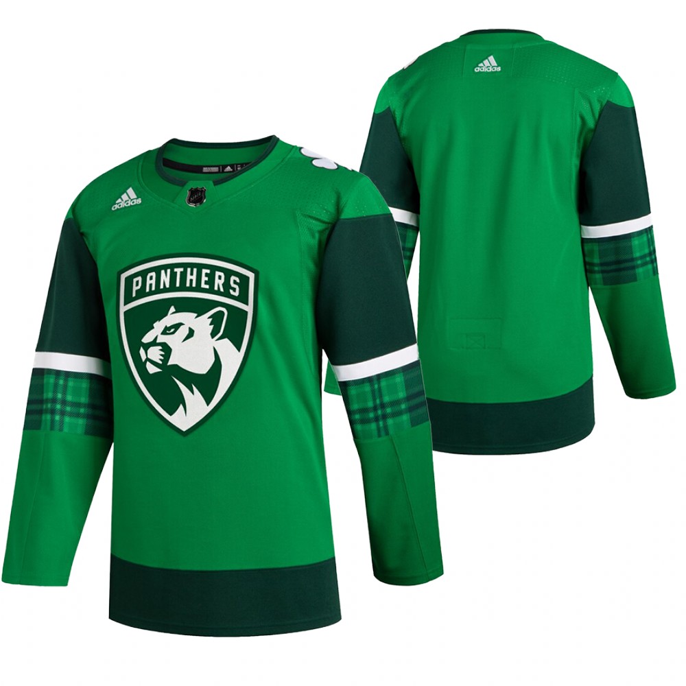 Panthers 2020 St. Patrick's Day Green # Jersey