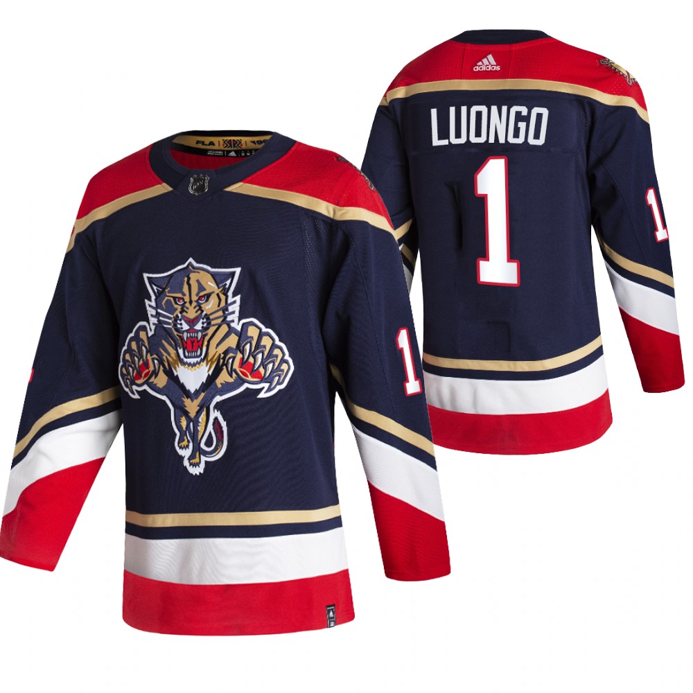 Panthers 2021 Reverse Retro #1 Roberto Luongo Navy Jersey Authentic