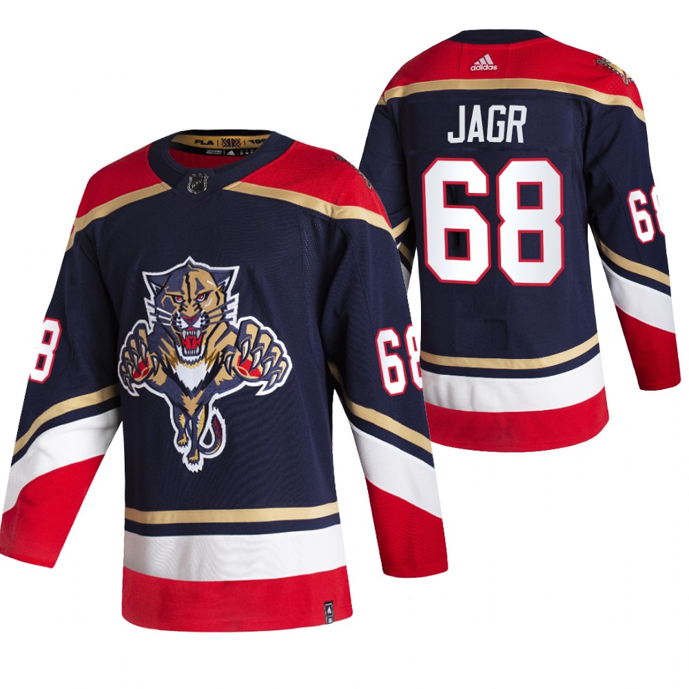 Panthers 2021 Reverse Retro #68 Jaromir Jagr Navy Jersey Authentic