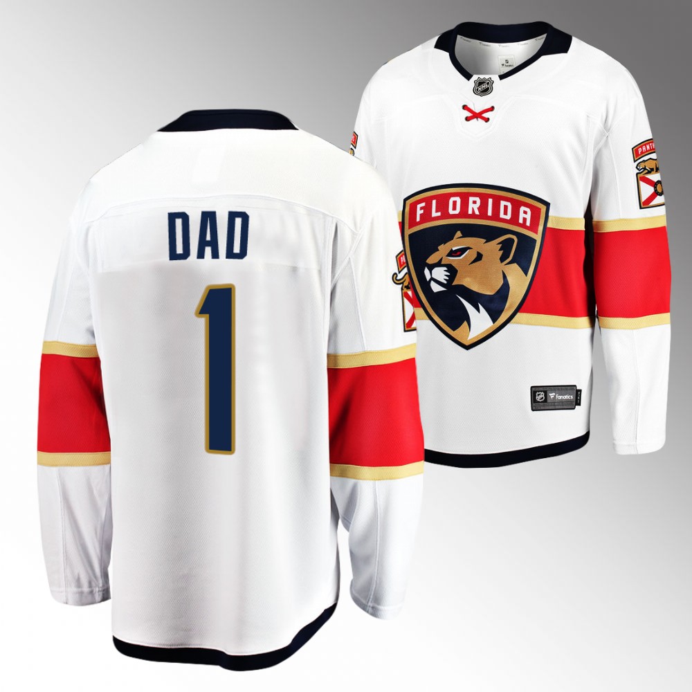 Panthers 2022 Fathers Day Gift White Jersey NO.1 Dad