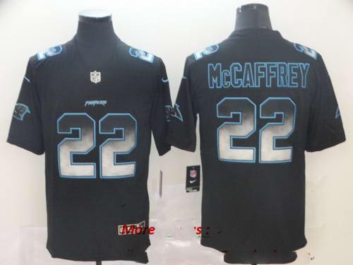 Panthers 22 Christian McCaffrey Black Arch Smoke Vapor Untouchable Limited Jersey