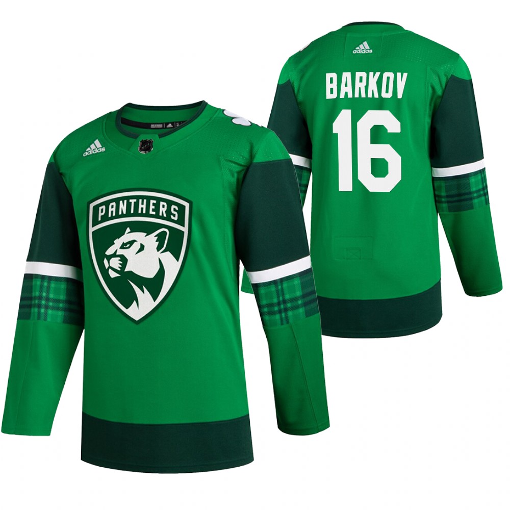 Panthers Aleksander Barkov 2020 St. Patrick's Day Green #16 Jersey Authentic Player