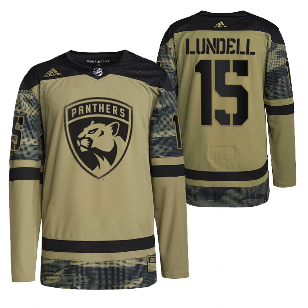 Panthers Anton Lundell Military Appreciation Camo Practice Jersey