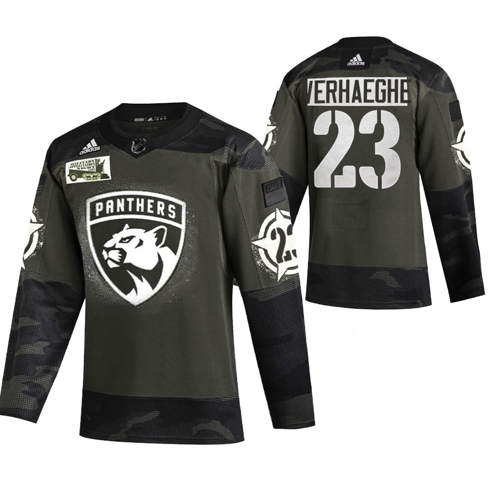 Panthers Carter Verhaeghe Camo 2021 Military Night Authentic Limited Jersey