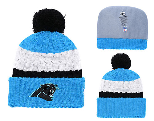 Panthers Classic Blue Pom Knit Hat YD