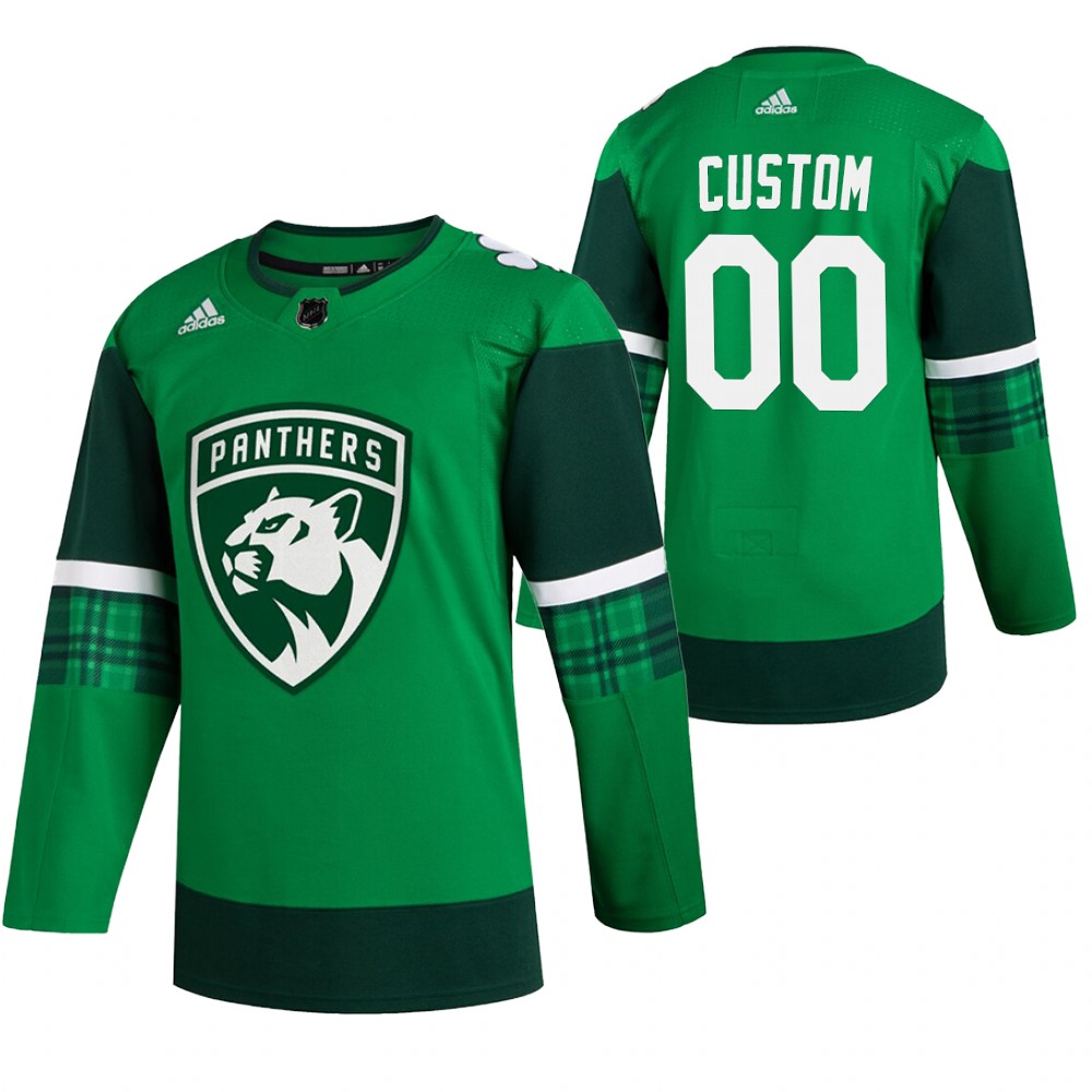 Panthers Custom 2020 St. Patrick's Day Green #00 Jersey