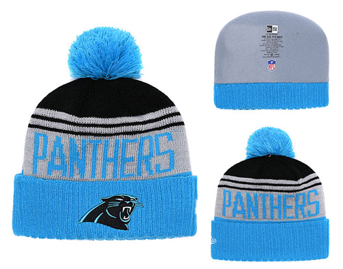 Panthers Fresh Logo Blue Pom Knit Hat YD
